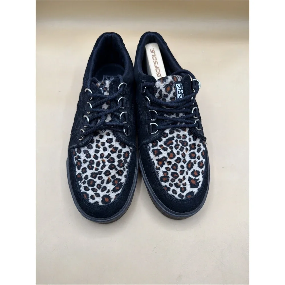T.U.K. - Creeper Black Leopard/Canvas Upper - Girl Shoes Size 10M